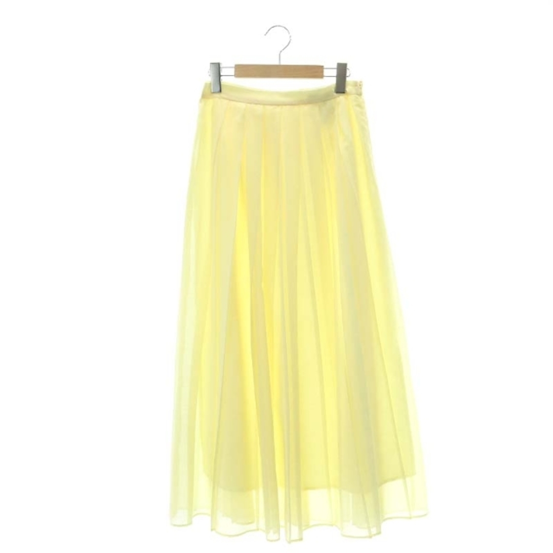 QUEENS COURT(クイーンズコート)のクイーンズコート プリーツロングスカート マキシ 2 M 黄 レディースのスカート(ロングスカート)の商品写真