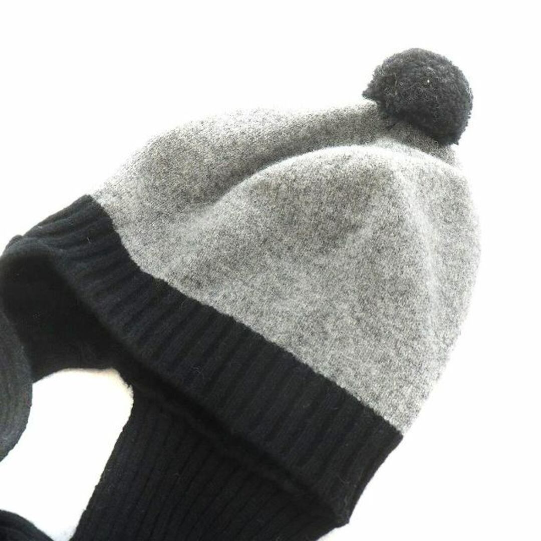 フェアファックス FAIRFAX ニット帽マフラー 帽子 ウール グレー 黒 メンズのファッション小物(マフラー)の商品写真