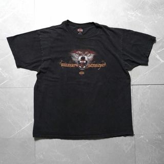 ハーレーダビッドソン(Harley Davidson)の2XL ハーレーダビッドソン　Tシャツ　USA製　オオカミ　ブラック(Tシャツ/カットソー(半袖/袖なし))