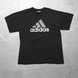 アディダス(adidas)のアディダス　Mサイズ　90s プリントTシャツ　USA製　ブラック　アメリカ製(Tシャツ/カットソー(半袖/袖なし))