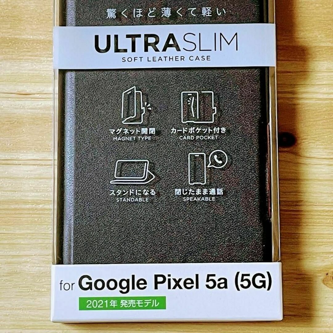 Google Pixel 5a (5G) 手帳型ケース ソフトレザー カバー 黒 スマホ/家電/カメラのスマホアクセサリー(Androidケース)の商品写真