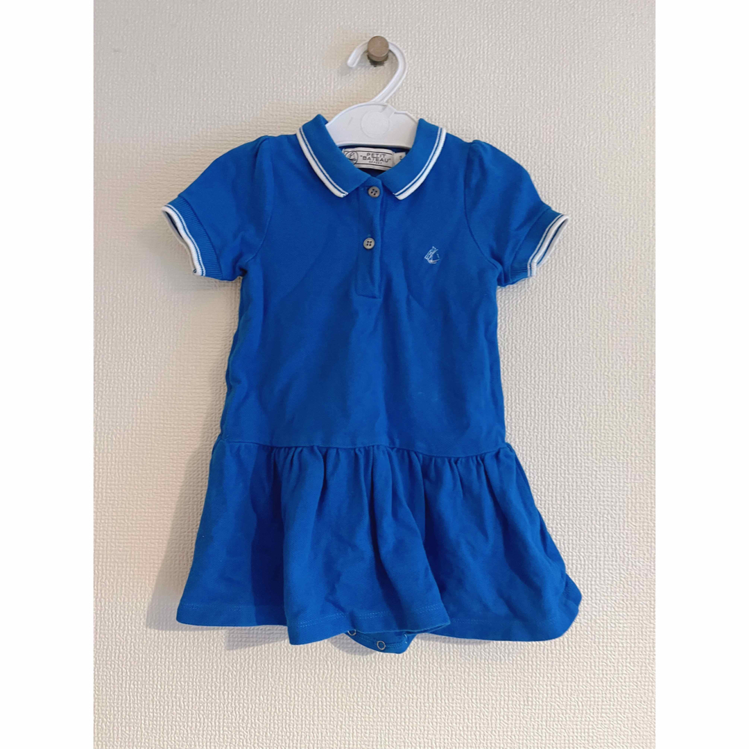 PETIT BATEAU(プチバトー)のPETIT BATEAUポロワンピース　80 キッズ/ベビー/マタニティのベビー服(~85cm)(ワンピース)の商品写真