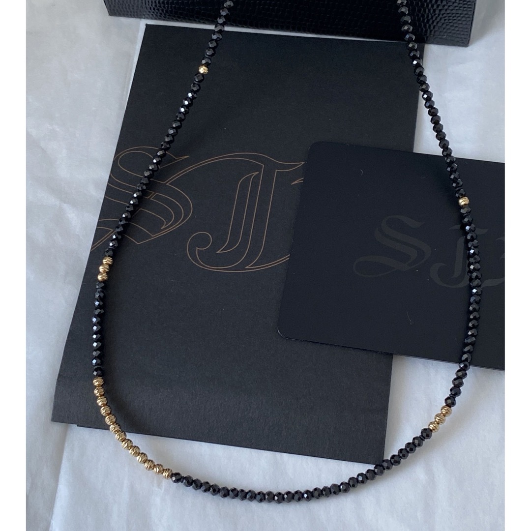 S.O.S fp(エスオーエスエフピー)のSJX ネックレス BLACK&GOLD GLITTERブラックスピネル K18 メンズのアクセサリー(ネックレス)の商品写真
