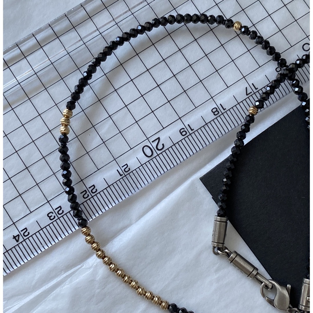 S.O.S fp(エスオーエスエフピー)のSJX ネックレス BLACK&GOLD GLITTERブラックスピネル K18 メンズのアクセサリー(ネックレス)の商品写真