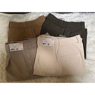 UNIQLO - ストレッチダブルフェイスストレートパンツ XS ピンク UNIQLO