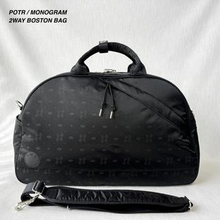 ポールスミス(Paul Smith)のほぼ未使用 POTR MONOGRAM 2WAY ボストンバッグ 大きめ 黒(ボストンバッグ)