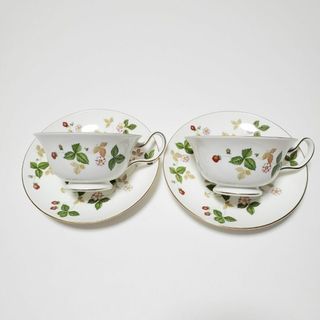 WEDGWOOD - WEDGWOOD ウェッジウッド ワイルドストロベリー カップ＆ソーサー 2客セ