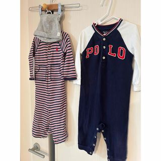 Ralph Lauren - ラルフローレン　ロンパース2点帽子セット