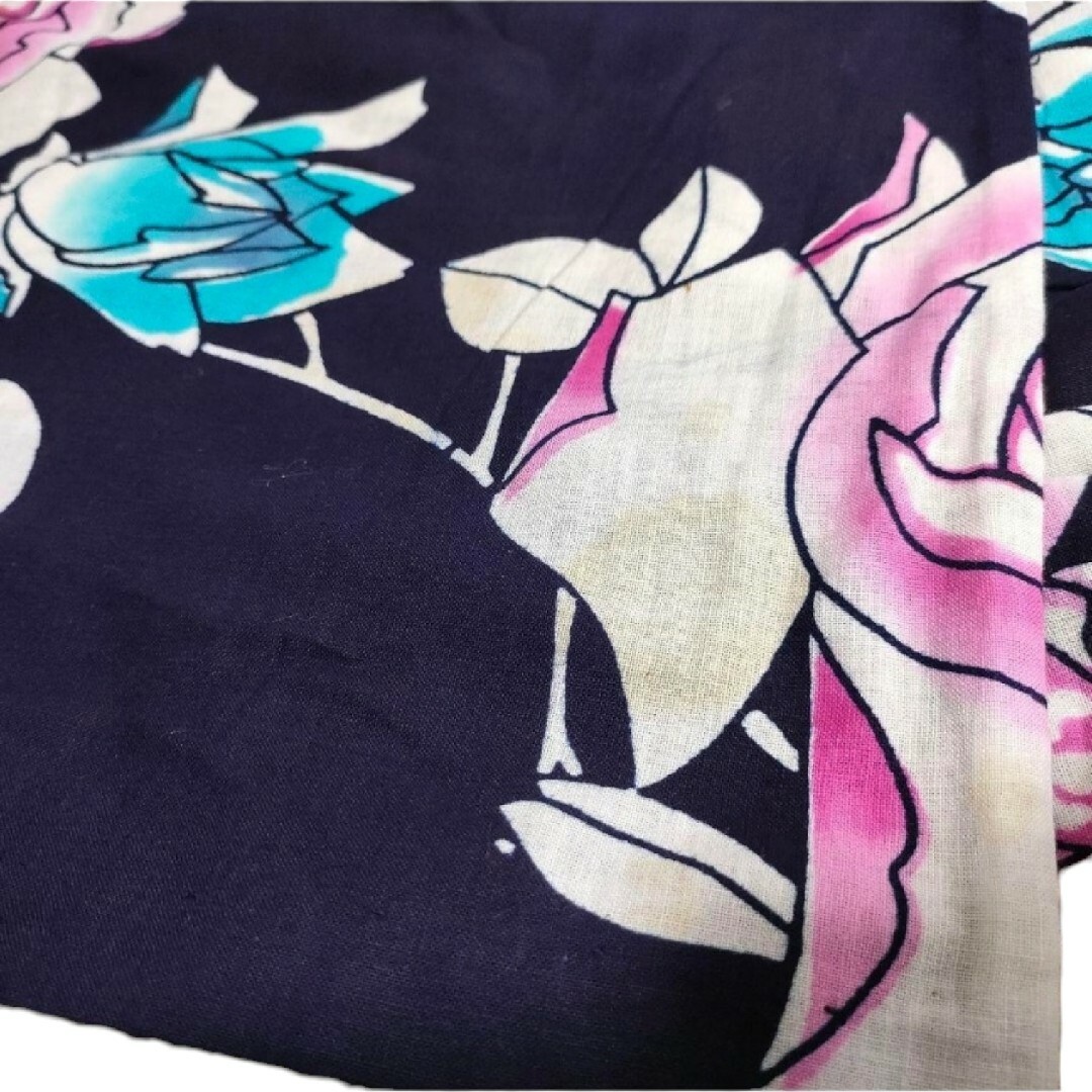 浴衣単品　注染　身丈156cm 裄62cm 薔薇　ローズ　バラ　水色　ピンク レディースの水着/浴衣(浴衣)の商品写真