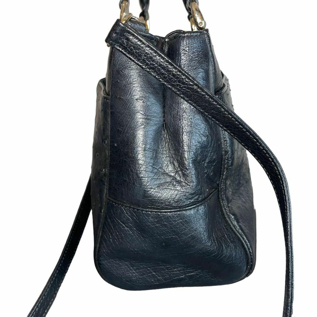 OSTRICH(オーストリッチ)の即日発送 極美品 Ostrich ハンドバッグ ショルダーバッグ 2way 黒 レディースのバッグ(ショルダーバッグ)の商品写真