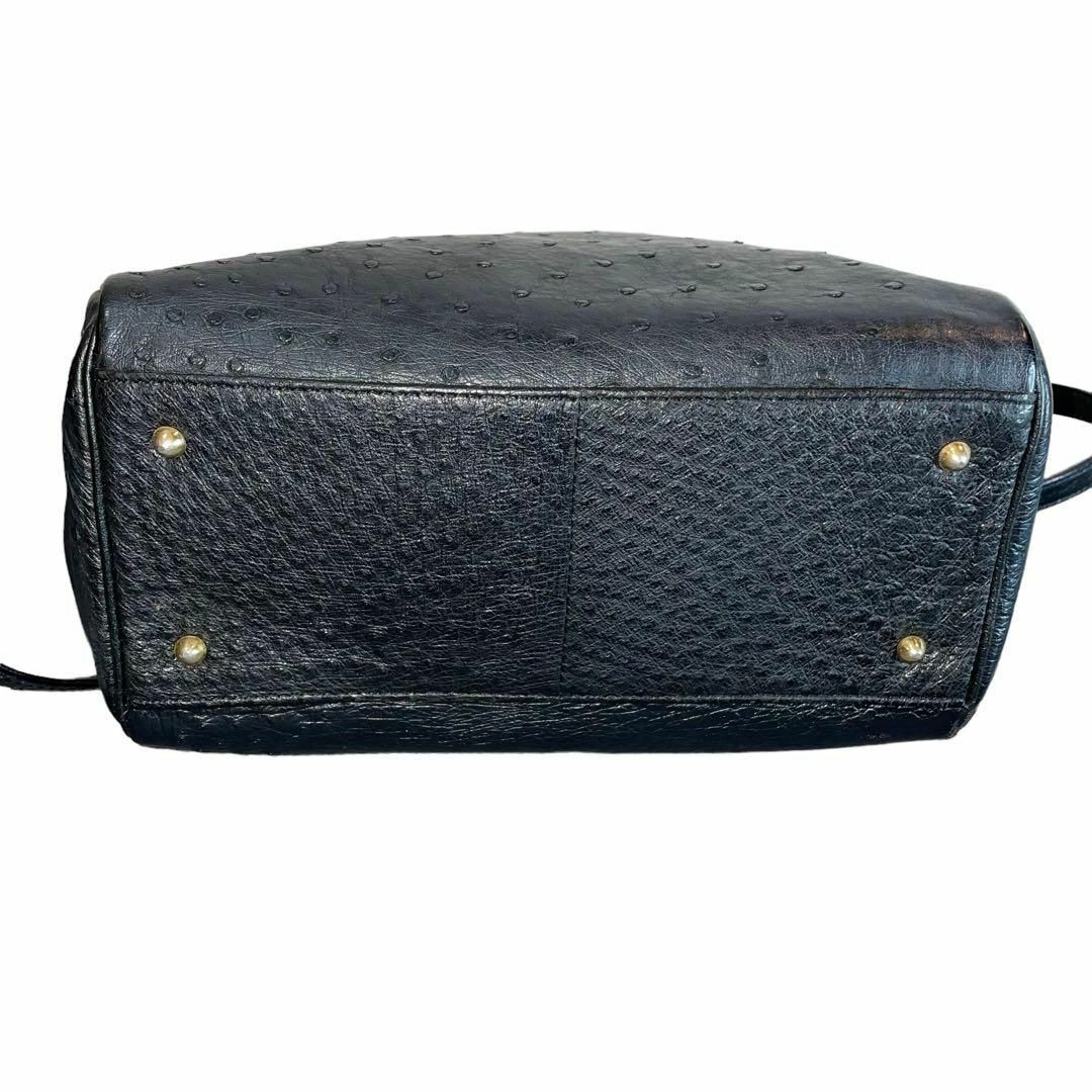 OSTRICH(オーストリッチ)の即日発送 極美品 Ostrich ハンドバッグ ショルダーバッグ 2way 黒 レディースのバッグ(ショルダーバッグ)の商品写真