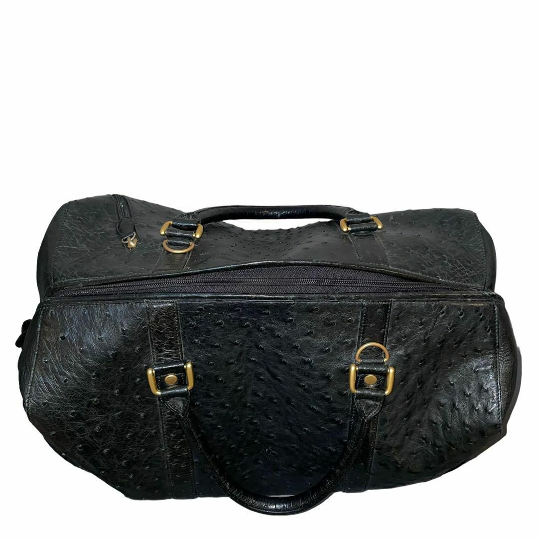 OSTRICH(オーストリッチ)の即日発送 極美品 Ostrich ボストンバッグ 黒 本革 スウェード メンズのバッグ(ボストンバッグ)の商品写真