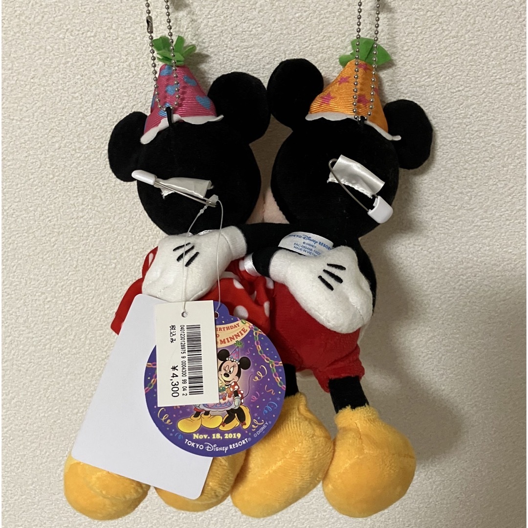 Disney(ディズニー)のミッキー＆ミニー　ぬいぐるみバッジ エンタメ/ホビーのおもちゃ/ぬいぐるみ(キャラクターグッズ)の商品写真