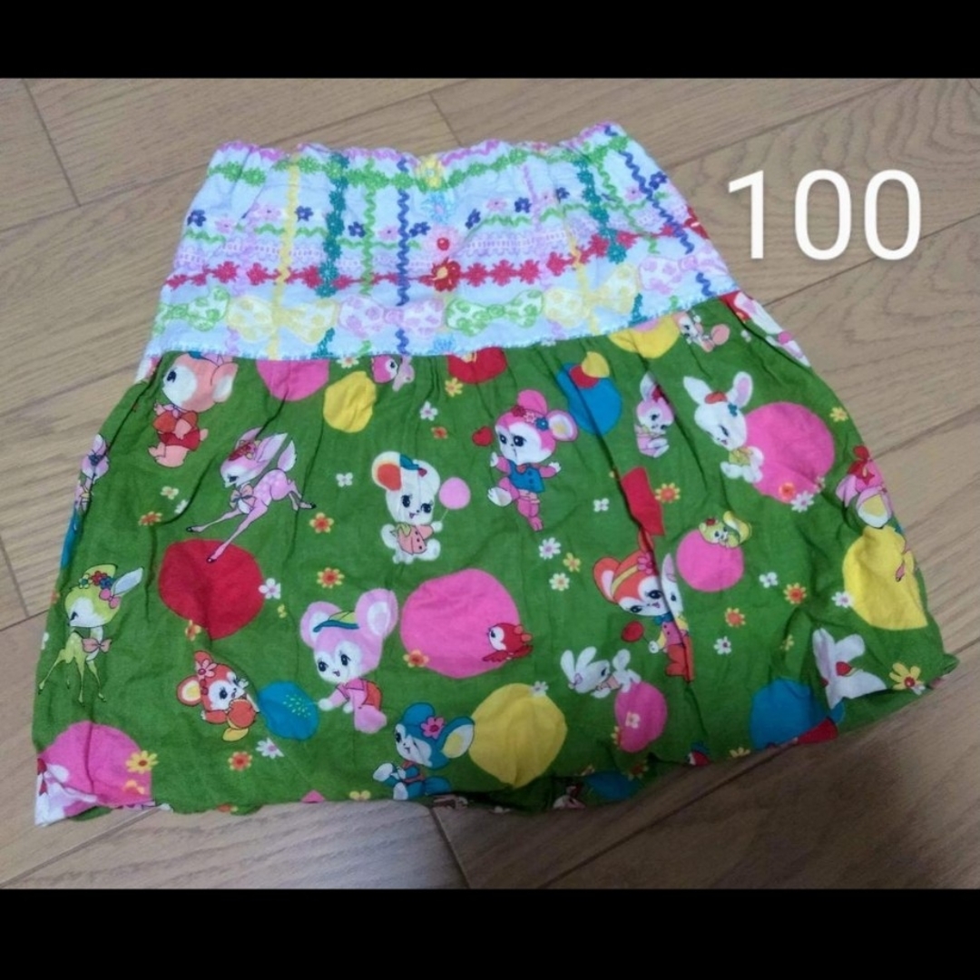 ハンドメイド　スカート　100サイズ キッズ/ベビー/マタニティのキッズ服女の子用(90cm~)(スカート)の商品写真