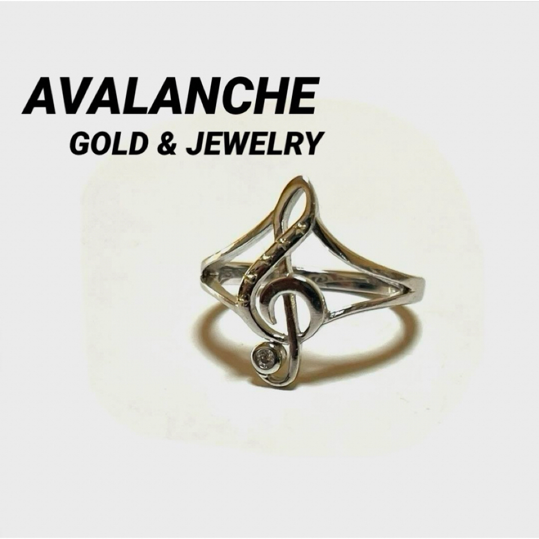 AVALANCHE(アヴァランチ)のAVALANCHEアヴァランチ/10K & 925コンビ音符リング約15号位 メンズのアクセサリー(リング(指輪))の商品写真