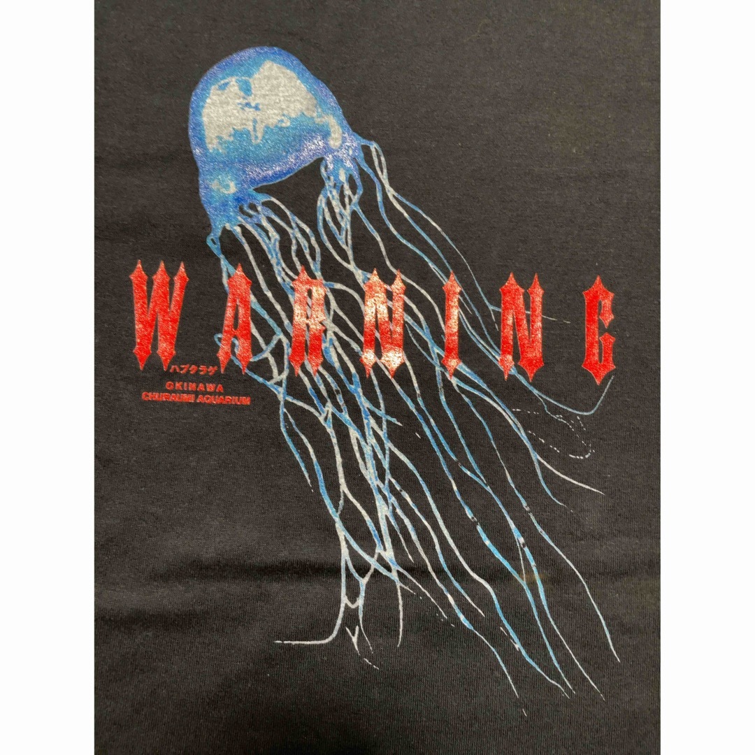 未使用！デザイン性抜群！沖縄美ら海水族館　Tシャツ　ハブクラゲ　接触禁止　 メンズのトップス(Tシャツ/カットソー(半袖/袖なし))の商品写真