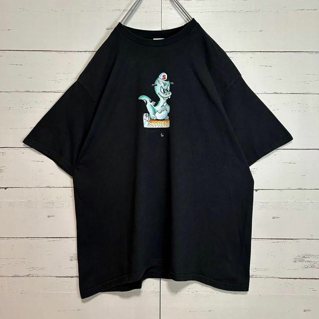 【希少XLサイズ】シュプリーム☆センターロゴ Tシャツ 即完売モデル 黒