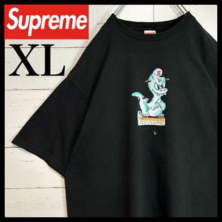 シュプリーム(Supreme)の【希少XLサイズ】シュプリーム☆センターロゴ Tシャツ 即完売モデル 黒(Tシャツ/カットソー(半袖/袖なし))