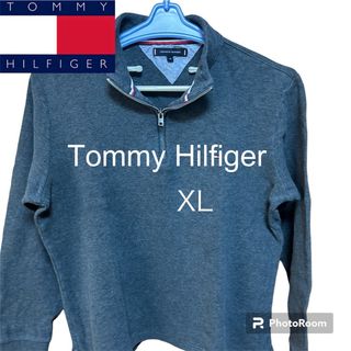 トミーヒルフィガー(TOMMY HILFIGER)のTOMMY HILFIGER     トミーフィルフィガー　ジップアップ　グレー(スウェット)