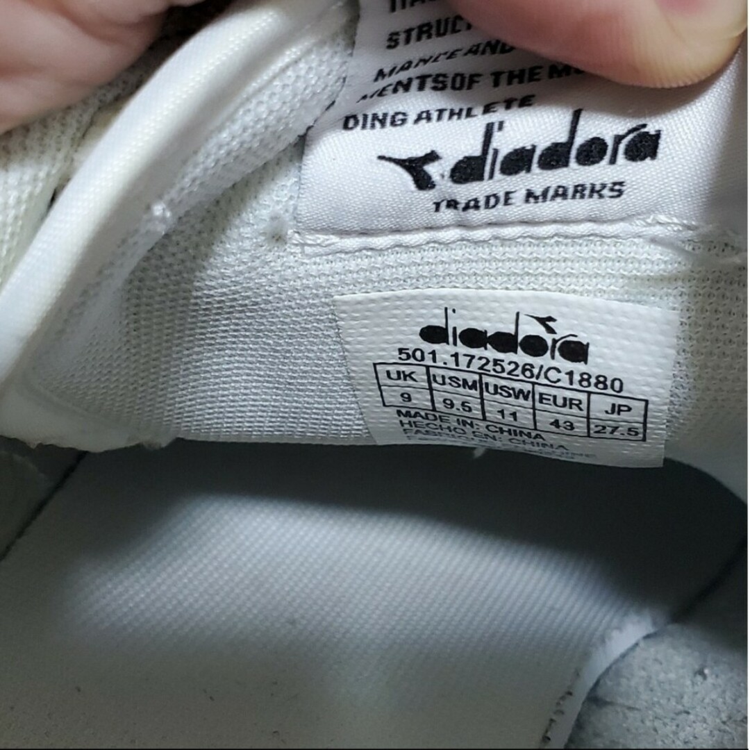 DIADORA(ディアドラ)のDIADORA　スニーカー　マテリアルレザー　ディアドラ　ホワイトレザースニーカ メンズの靴/シューズ(スニーカー)の商品写真