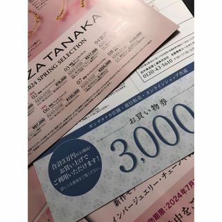 タナカキキンゾク(Tanaka Kikinzoku)のギンザタナカ　お買い物券　3000円　2024年7月末まで　クーポン(ショッピング)