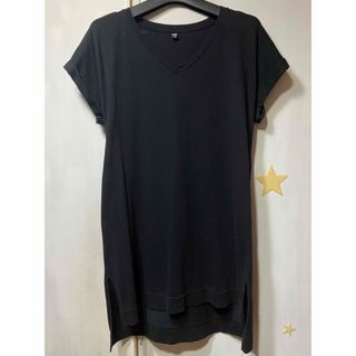 ユニクロ(UNIQLO)のUNIQLO Tシャツ S オーバーサイズTシャツ ブラック(Tシャツ(半袖/袖なし))