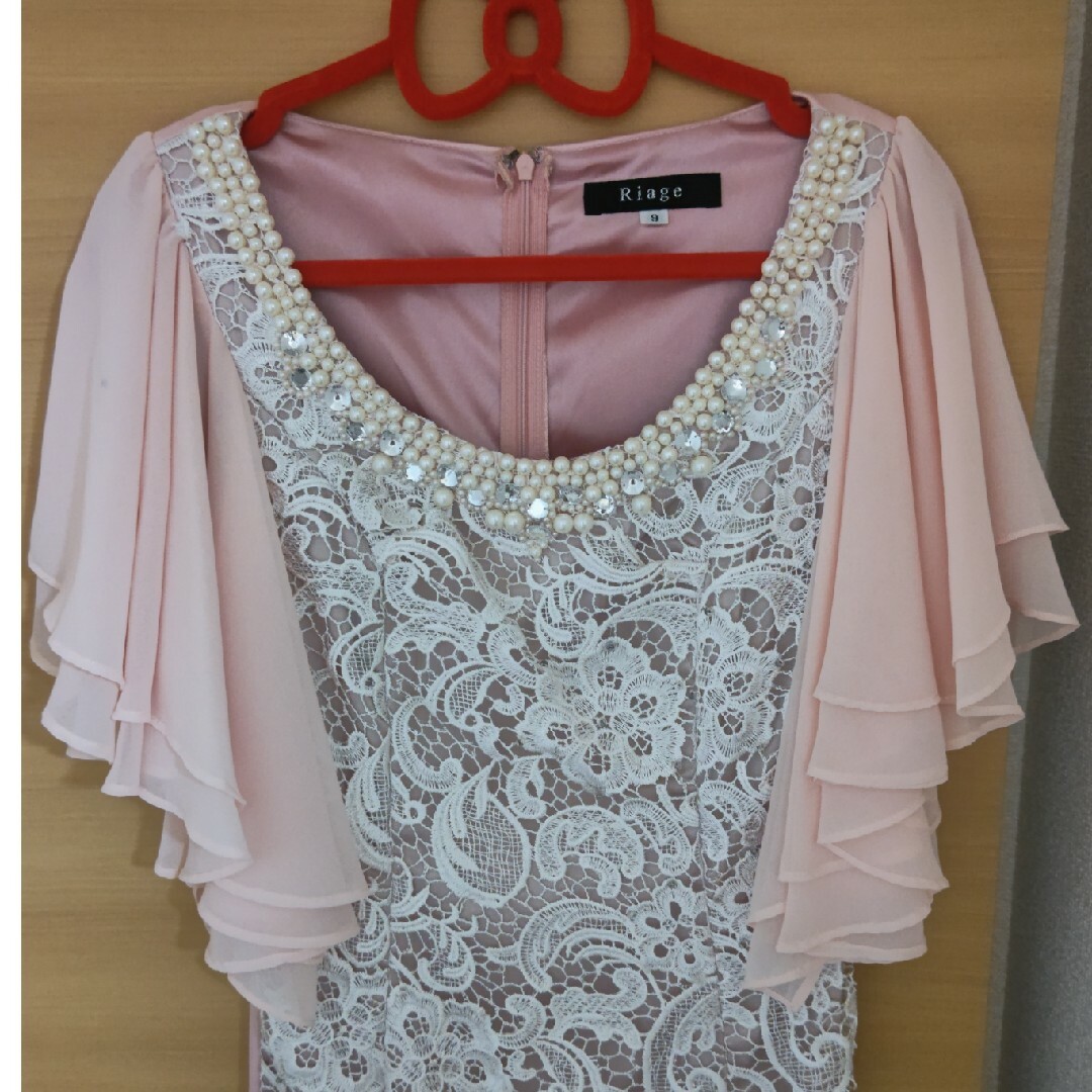 中古リアージュドレスＭ ピンク♡ 背中が隠れます。予備にいかがですか？！ レディースのフォーマル/ドレス(ナイトドレス)の商品写真