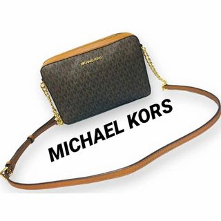 マイケルコース(Michael Kors)の美品 MICHAEL KORS ショルダ バック マイケルコース シグニチャ 茶(ショルダーバッグ)