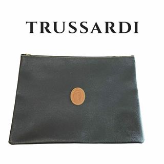 Trussardi - 即日発送 TRUSSARDI クラッチバッグ ブラック レザー