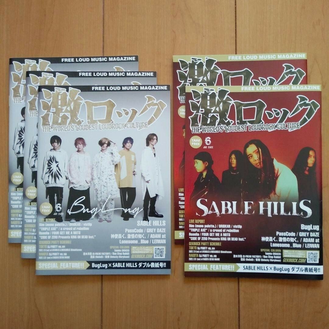 【全５冊】激ロック 2022年 6月号　BugLug　SABLE HILLS エンタメ/ホビーの雑誌(音楽/芸能)の商品写真