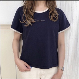 チョコミー(chocomee)のchocomee オリジナル リンガーTシャツ ネイビー(Tシャツ(半袖/袖なし))