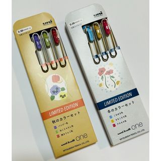 ミツビシエンピツ(三菱鉛筆)のuni 0.38mm ボールペン　セット　冬のカラーセット　秋のカラーセット(ペン/マーカー)