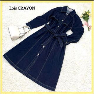 Lois CRAYON - 美品✴︎ロイスクレヨン　コート  ワンピース ロング デニム M ネイビー