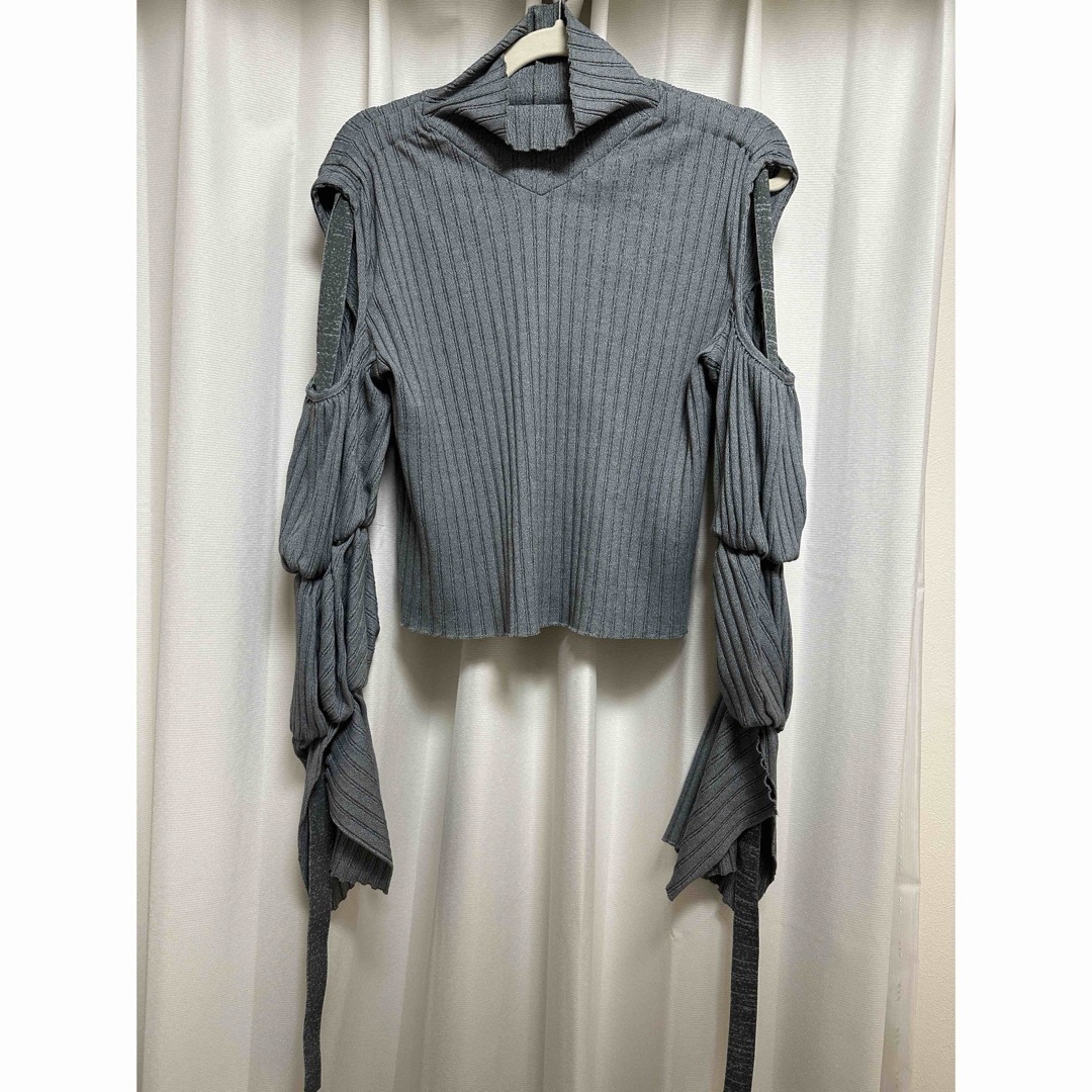 LE CIEL BLEU - IRENE アイリネ美品36リブコールドショルダー LE CIEL BLEU - IRENE アイリネ美品36リブコールドショルダー