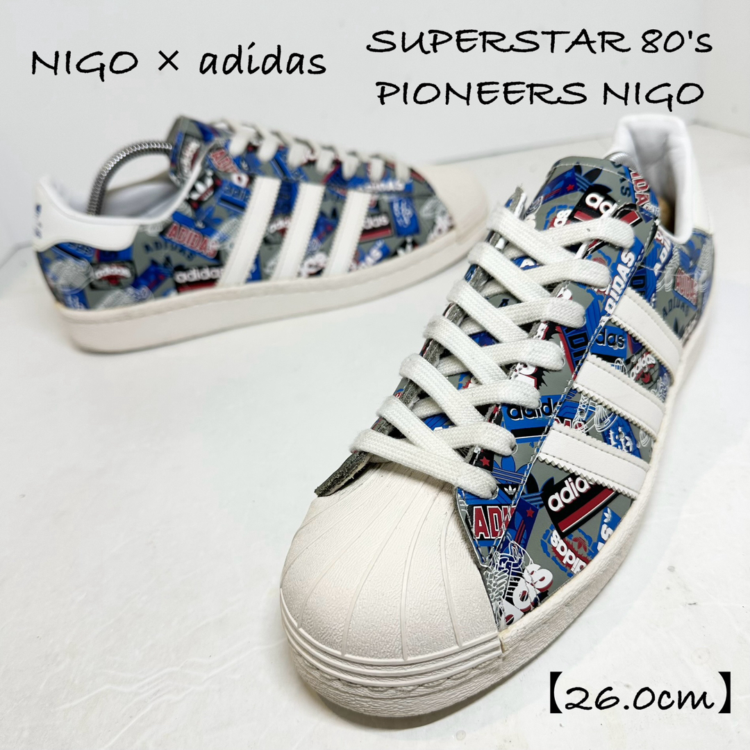 Originals（adidas）(オリジナルス)の美品★NIGO×adidas★SUPERSTAR/スーパースター★青白赤★26 メンズの靴/シューズ(スニーカー)の商品写真
