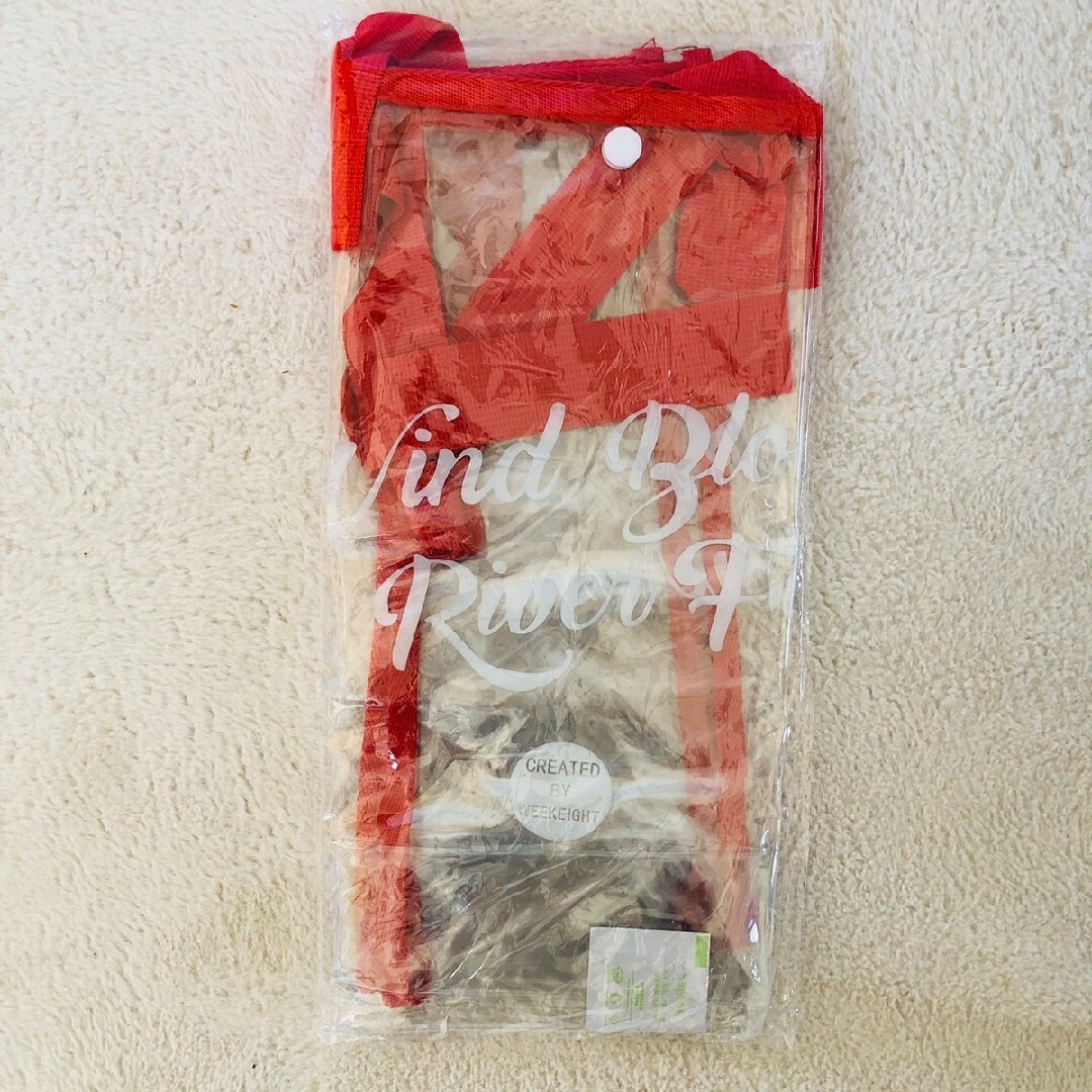 大容量 プールバッグ ビニールバッグ 赤  透明 レディースのバッグ(トートバッグ)の商品写真