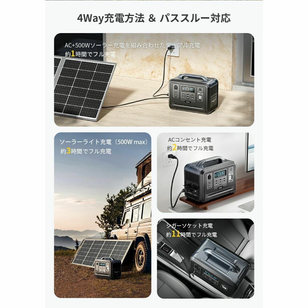 AFERIY ポータブル電源 1200W/1248Wh ソーラーパネル リン酸鉄 スポーツ/アウトドアのアウトドア(その他)の商品写真