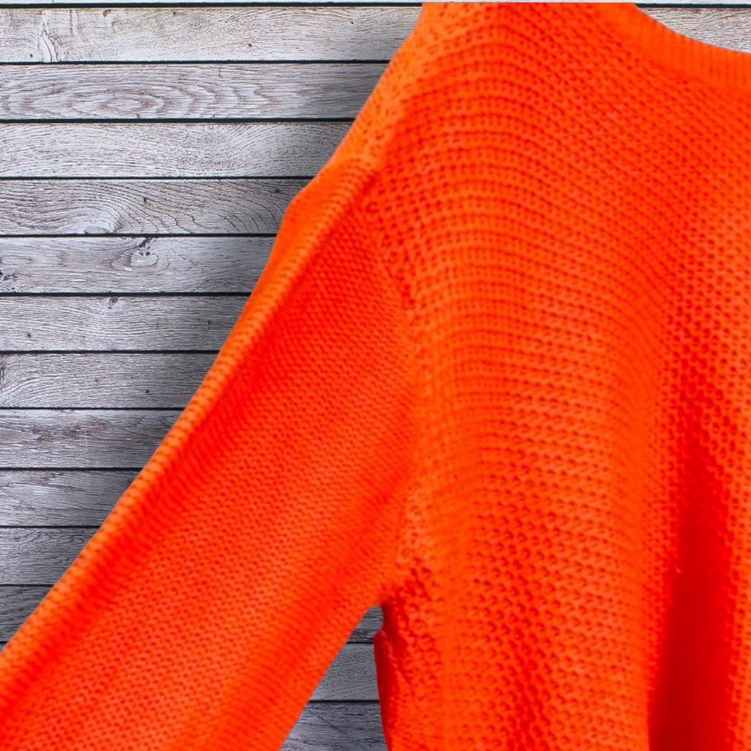 GU(ジーユー)の【GU】ジーユー セーター 薄手 レディース オレンジ  Mサイズ   レディースのトップス(ニット/セーター)の商品写真