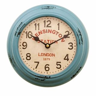 ビンテージ ウォールクロック ケンシントン アンティーク ガレージ ブリキ時計 (置時計)