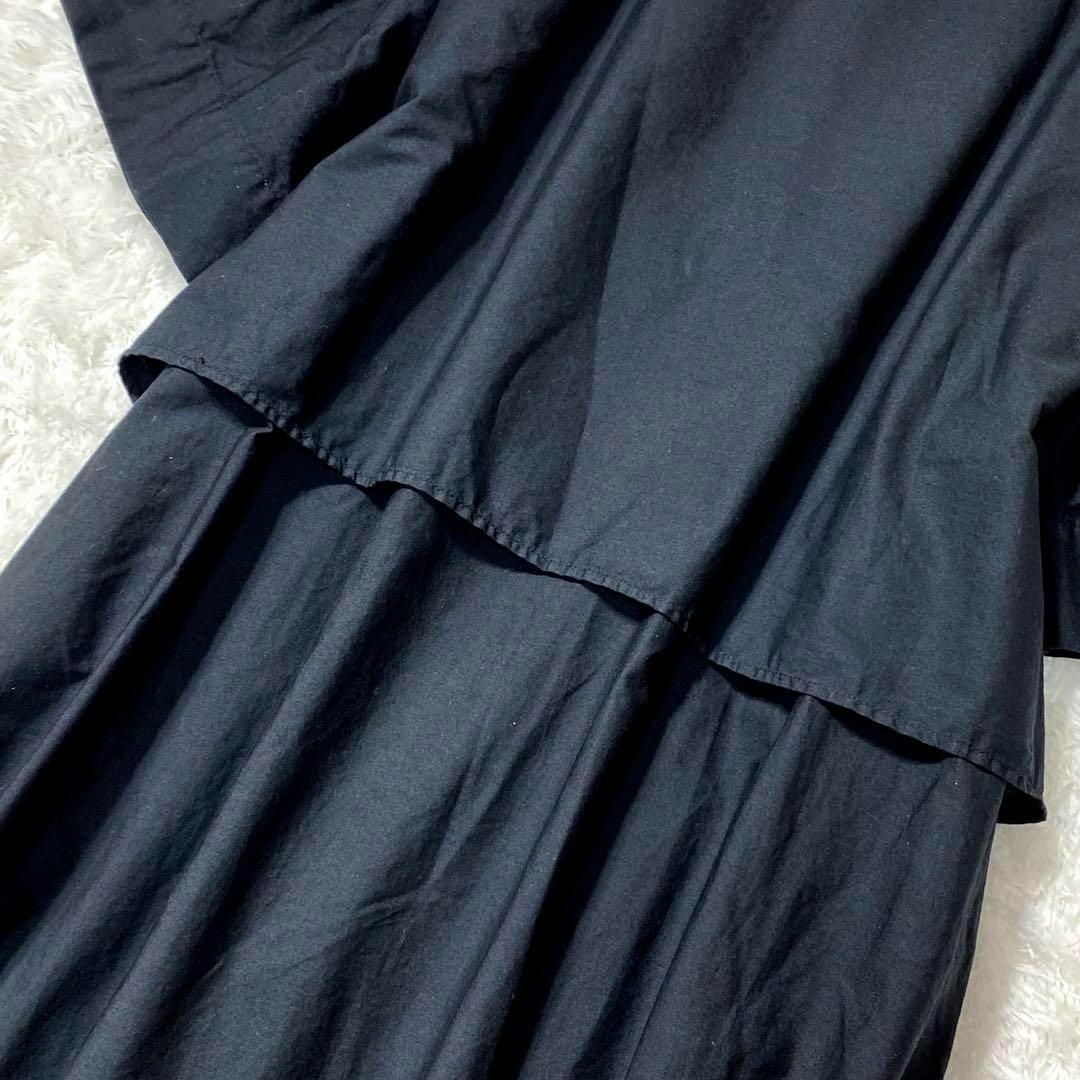 ZARA(ザラ)のZARAザラ シャツ ワンピース ドレス オーバーサイズ ミディ丈 黒 レディースのワンピース(ロングワンピース/マキシワンピース)の商品写真