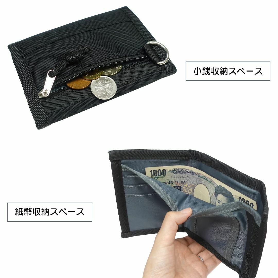【色: ブラック】[アウトドアプロダクツ] 財布 三つ折 ウォレット ベルクロ  メンズのバッグ(その他)の商品写真