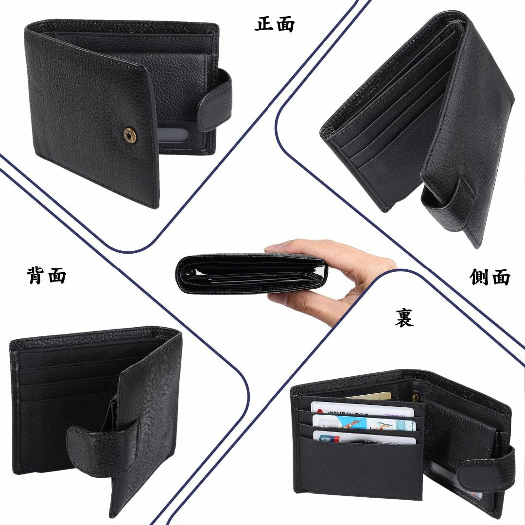 [MIAODAM] 財布 メンズ 2つ折り 本革 大容量 二つ折り財布 小銭入れ メンズのバッグ(その他)の商品写真
