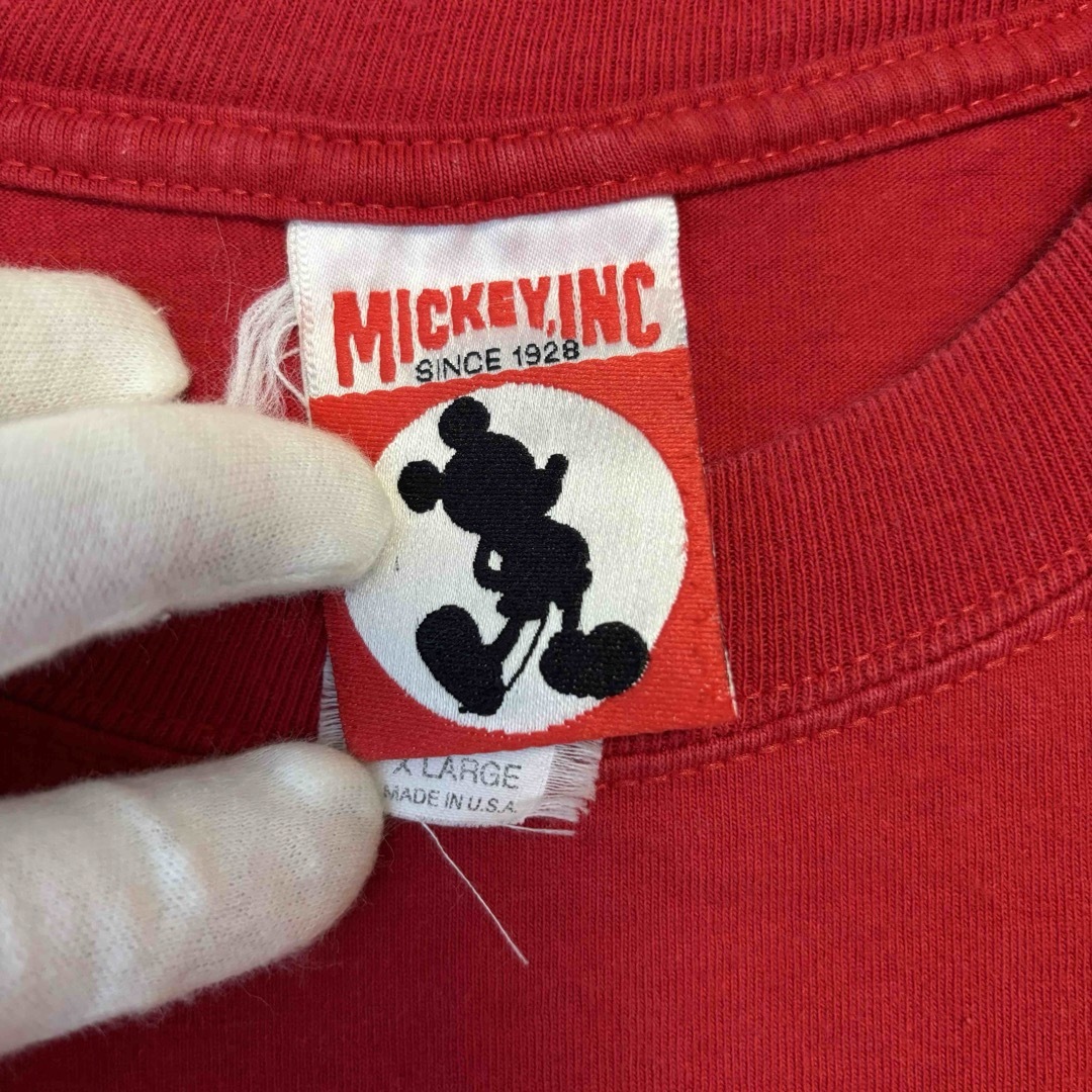 Disney(ディズニー)の【入手困難】ディズニー　Tシャツ　XLサイズ　90s ミッキー　両面デザイン メンズのトップス(Tシャツ/カットソー(半袖/袖なし))の商品写真