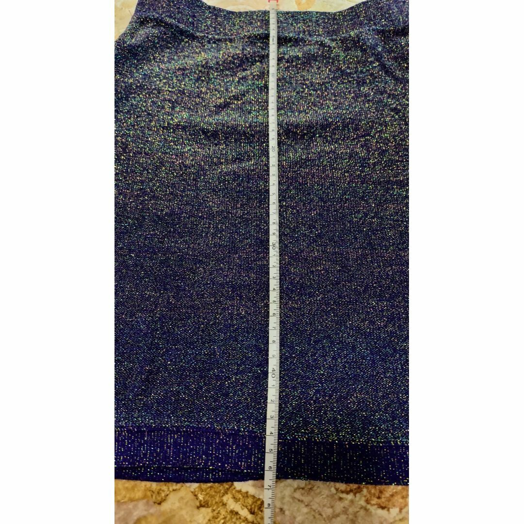 UNITED COLORS OF BENETTON.(ユナイテッドカラーズオブベネトン)のBenetton紫系ラメニットスカート#122 レディースのスカート(ミニスカート)の商品写真