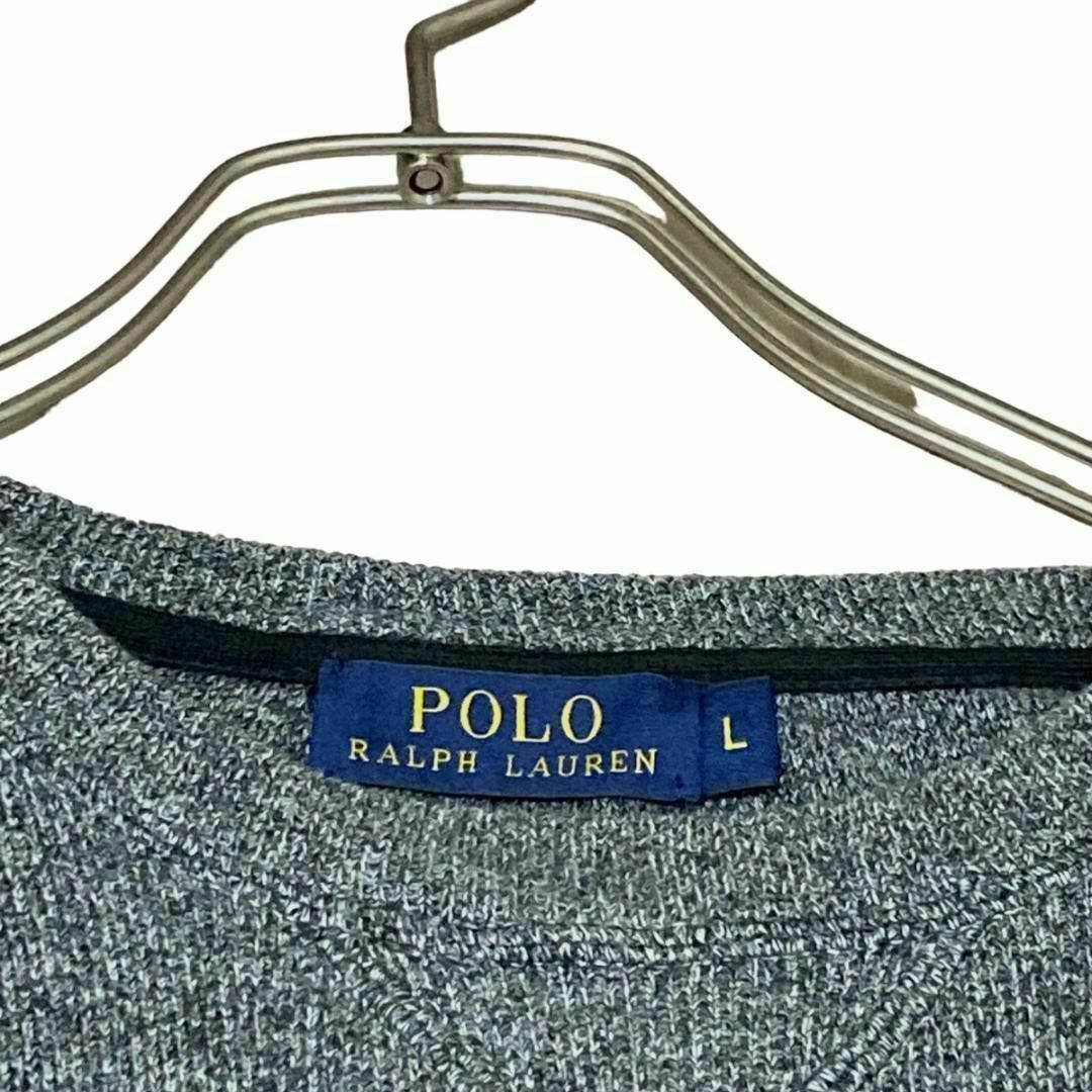 POLO RALPH LAUREN(ポロラルフローレン)のa27 ポロラルフローレン コットンニットセーター Vガゼット ポニー刺繍 メンズのトップス(ニット/セーター)の商品写真