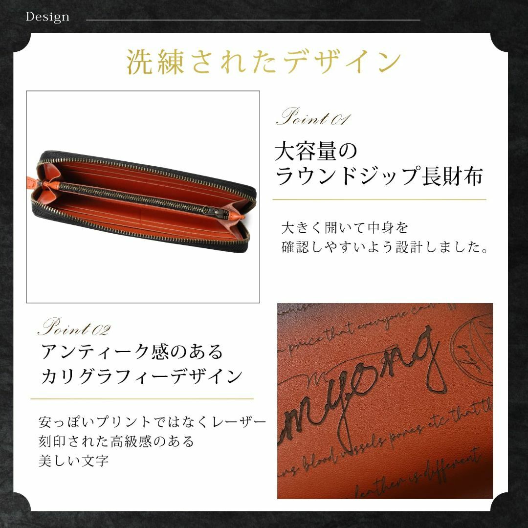 【色: Brown】[mumyong] 財布 メンズ 長財布 本革 レザー カリ メンズのバッグ(その他)の商品写真