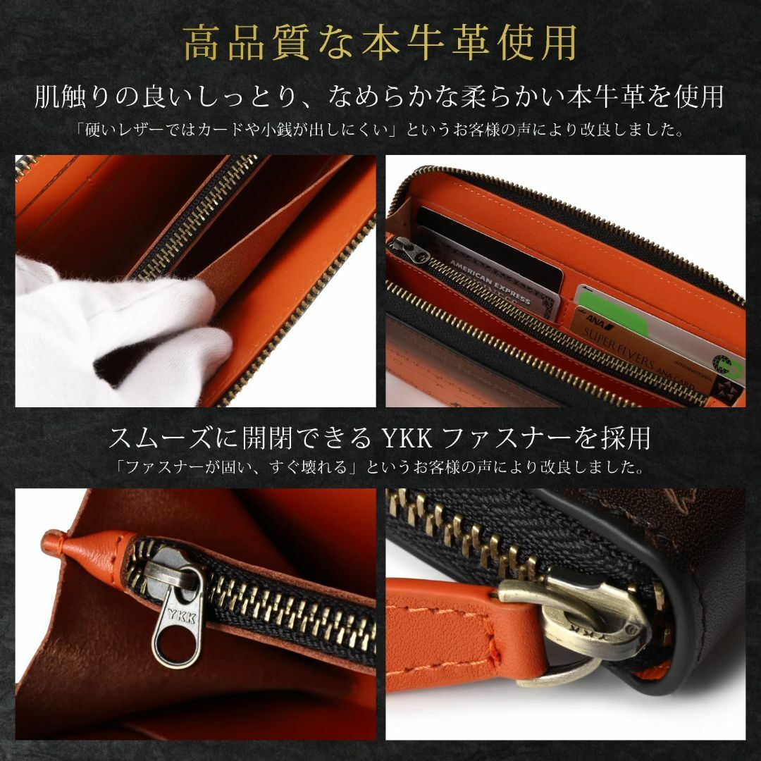 【色: Brown】[mumyong] 財布 メンズ 長財布 本革 レザー カリ メンズのバッグ(その他)の商品写真