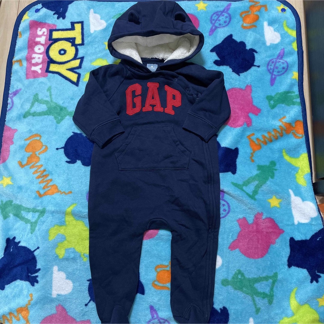 babyGAP(ベビーギャップ)のGAP babygap カバーオール ロンパース 足付き 裏起毛 くま 70 キッズ/ベビー/マタニティのベビー服(~85cm)(カバーオール)の商品写真