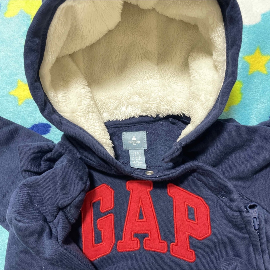 babyGAP(ベビーギャップ)のGAP babygap カバーオール ロンパース 足付き 裏起毛 くま 70 キッズ/ベビー/マタニティのベビー服(~85cm)(カバーオール)の商品写真