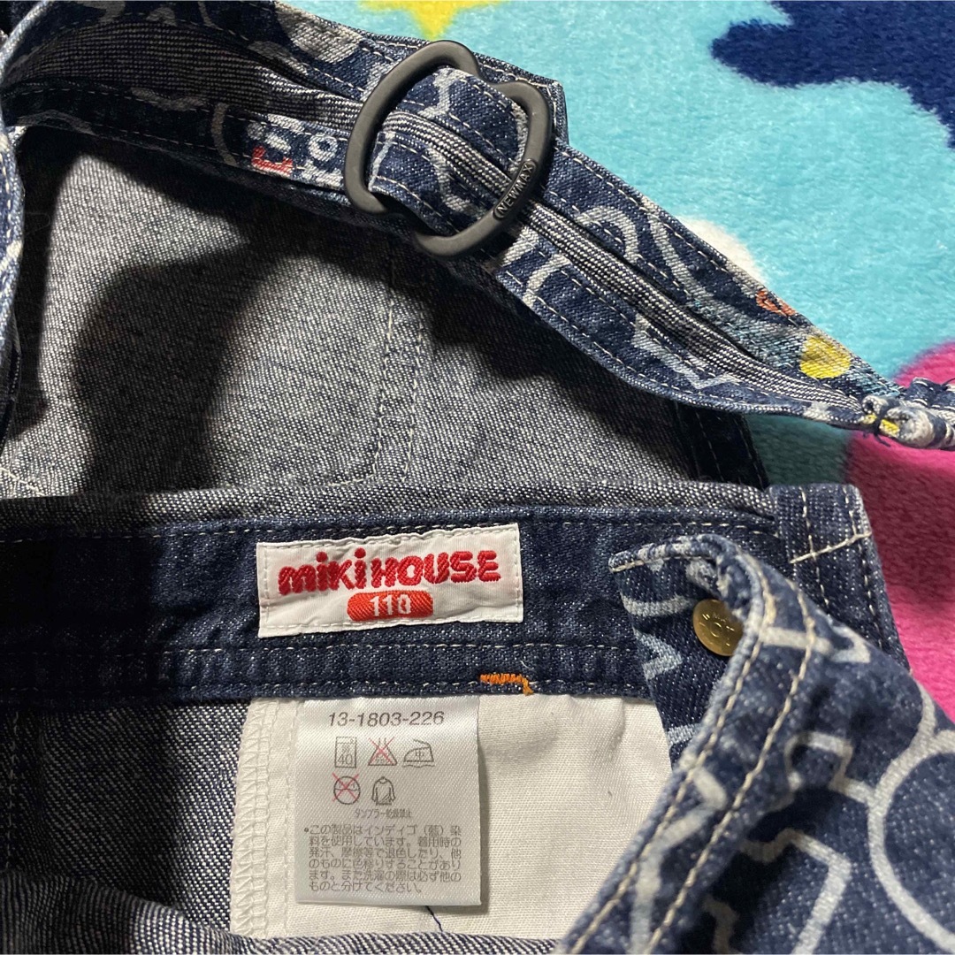 mikihouse(ミキハウス)のミキハウス ワンピース ジャンパースカート デニム 110 キッズ/ベビー/マタニティのキッズ服女の子用(90cm~)(ワンピース)の商品写真